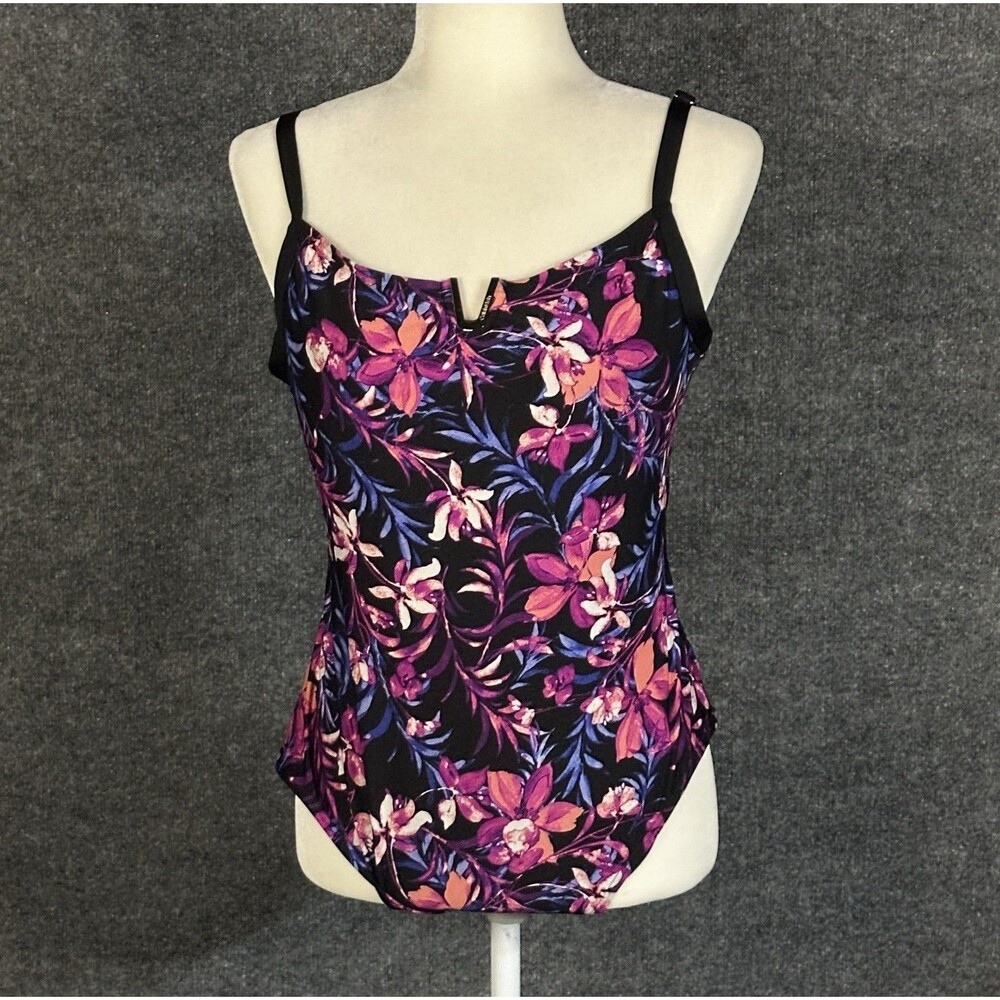 Calvin Klein floral print One piece swimsuit size 12 V6229